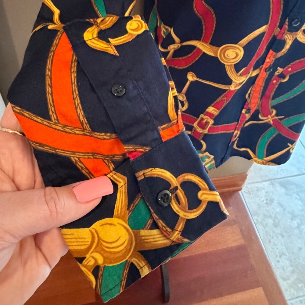 Lauren Ralph Lauren Western Equestrian Cowgirl Rodeo Chain Colorful, Size Small - Picture 5 of 10